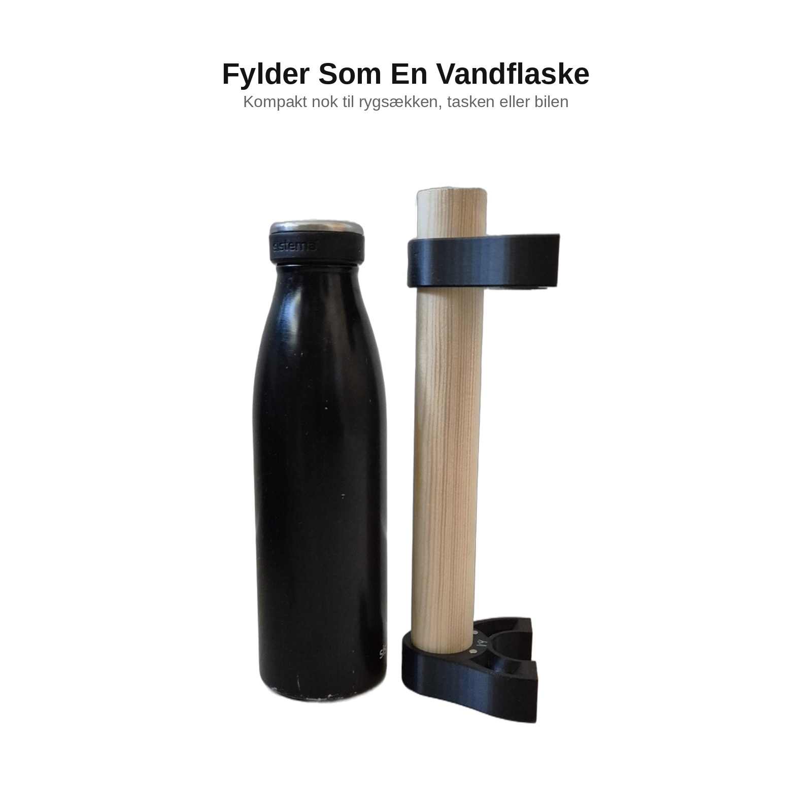 En Magbar ved siden af en drikkedunk, som viser at de fylder omtrent det samme