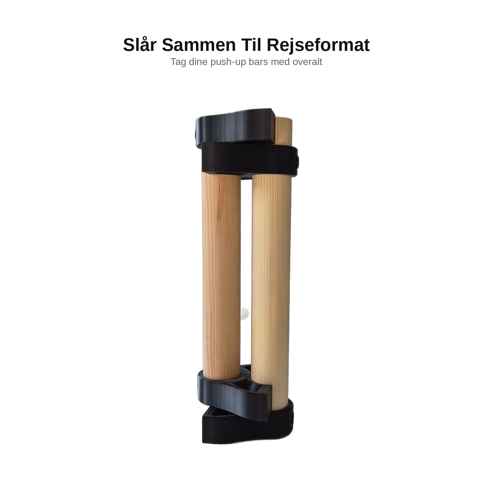 De to bars klikket sammen til et kompakt rejseformat på højkant